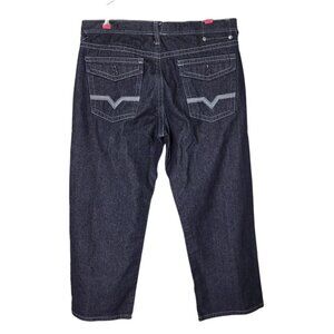 Mecca Jeans 38X34 40X29 Black Wide Leg Classic Fit Baggy Hip Hop Y2K Streetwear